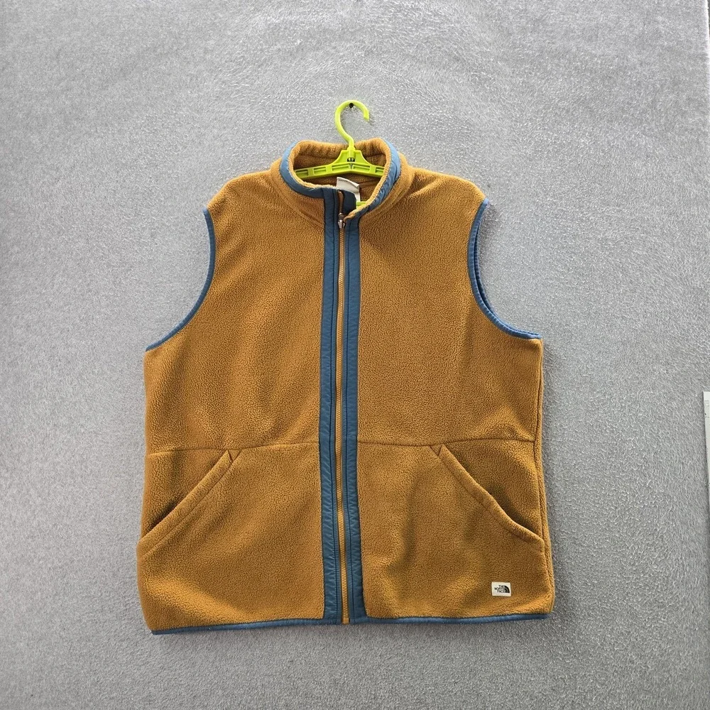 The North‎ Face Men Sweatshirt XL Brown Carbondale Vest Fleece Zipper Sleeveless